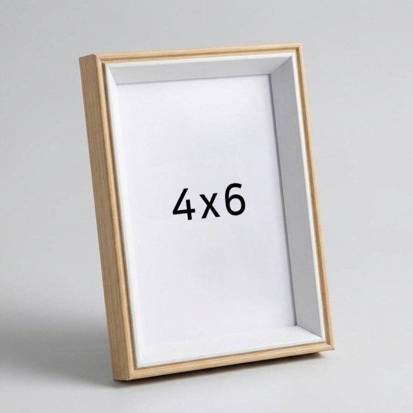 4x6 탁상용 사진 액자 내추럴 화이트